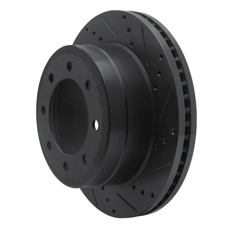 Ford F-350 Super Duty Brake Rotor (1) - Rear Right - R1 Concepts - Drilled & Slotted - Black - `11-`22